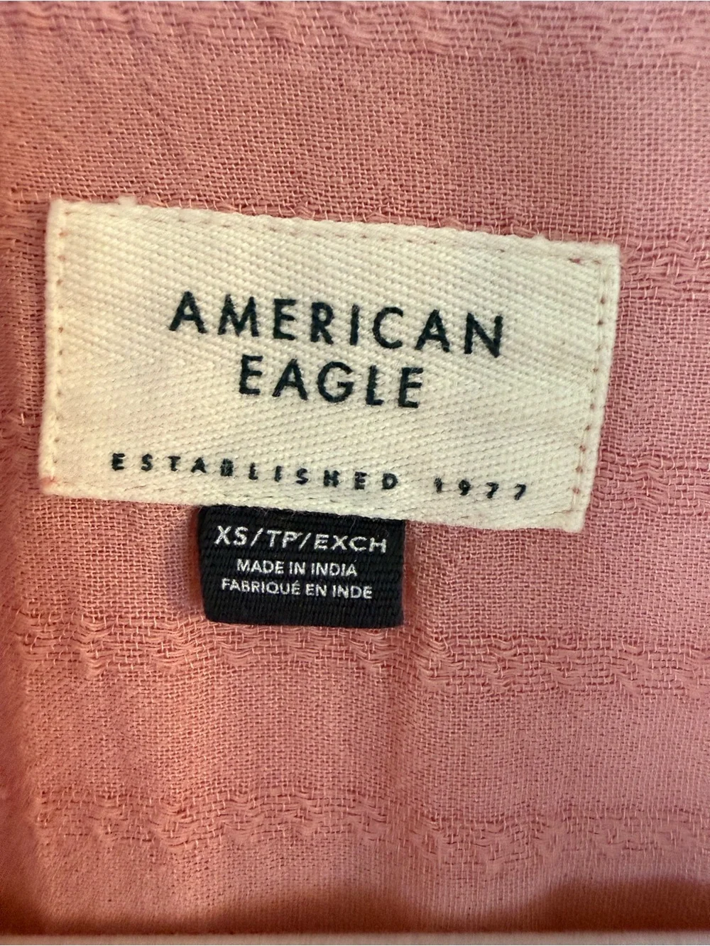 American Eagle Outfitters Women’s Casual Button-Down Shirt in Dusty Pink